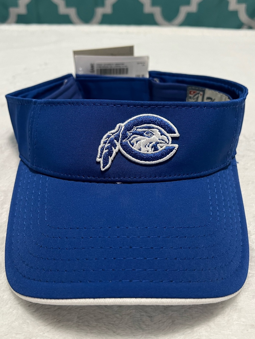 Chowan University Hawks Blue Embroidered Logo Sports Sun Visor